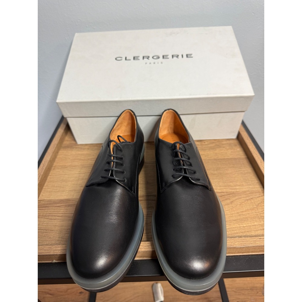 Robert Clergerie Roma - Luxe French Black Leather Lace-Up Brogues - Picture 3 of 11